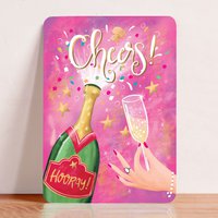 Card Congratulation Champagne and Confetti Cheers Birthday Postcard