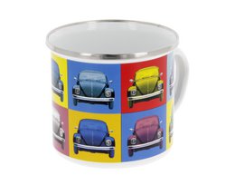 Tazza smaltata Volkswagen VW Beetle 500 ml in confezione regalo - multicolore