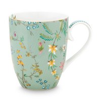 Large mug Jolie flowers blue gold - 350ml