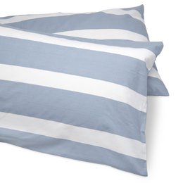 Set copripiumino e federa a righe sottili reversibili blu freddo