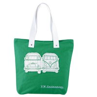 Volkswagen VW T1 Bus Canvas Shopper Bag - Silhouette/Green