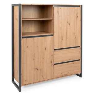 Highboard Sideboard Schrank 2 Schubladen Holz Wohnzimmer
