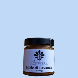 100% Sardinian raw lavender honey in a 250g jar. Natural, unprocessed honey with a rich, floral aroma and flavor.