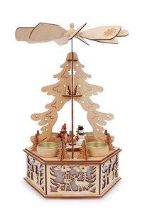 Lamp winterpiramide | Kerstmis | Houten speelgoed