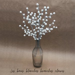 Set mit 3 weißen Beerenzweigen, transparenten Filzzweigen – New Heidi