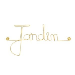 Wanddecoratie - Woord in Gouden Koperdraad "Tuin" - om op een deur te pinnen - Wandsieraden