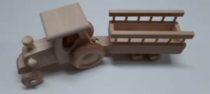 Holztraktor mit Anhänger XL