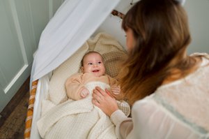 Babydecke Waffelwolle - Off White