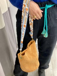 Sac Seau VELOUR CÔTELÉ ORANGE