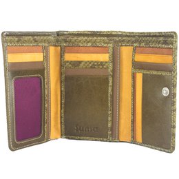 Sunsa damesportemonnee. Leren portemonnee. Portemonnee met RFID-bescherming. Portemonnee gemaakt van overgebleven leer. Grote portemonnee voor dames met veel vakjes voor creditcards - portemonnee voor dames, cadeau-idee