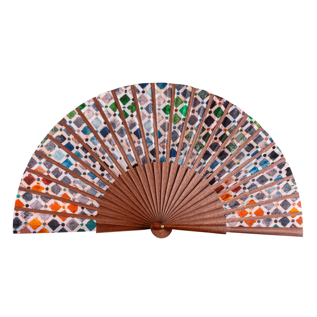 Alhambra inspired silk hand fan Comares