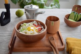 Handmade Tableware - Appetizer Serving Tray 26x20 cm - Eco-friendly - Khaya Wood