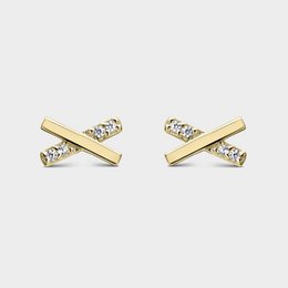  Silver Equis Earrings with Zirconia - Drop earrings featuring a silver-toned metal design with zirconia accents.