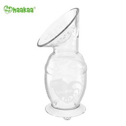 Haakaa Colector de Leche Silicona 100% Natural 150ml + Tapa Gris