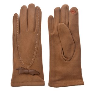 Gloves Winter 8x24 cm Brown Polyester Gloves Ladies