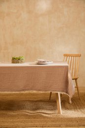 Layer Stone Color Cotton Muslin Tablecloth
