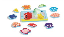 Colorful sea-themed mirror toy with various marine animal shapes for kids to explore and play with.