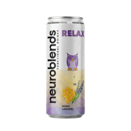  Purple and white lemonade can with cat illustration, relaxing beverage drink
