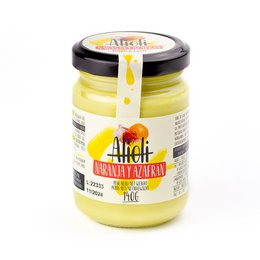 Aioli Saffron and orange mayonnaise from Spain, made with high-quality ingredients for a rich, creamy texture and vibrant flavor.