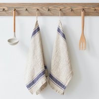 Blue Stripe Vintage Linen Kitchen Towel
