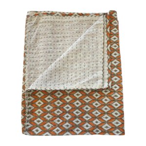 “Orange” printed cotton bedspread