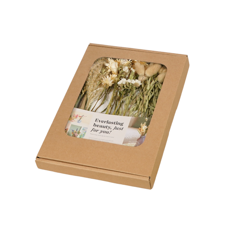 Geschenkdoos - Gedroogde Bloemen in Brievenbus - Naturel