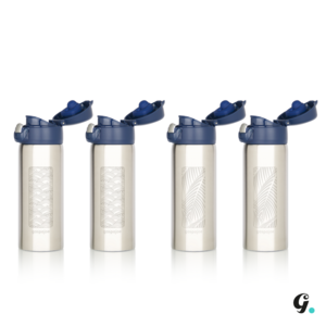 Gaspajoe stainless steel insulated mugs, TRENDY model 350ml - engraved Waves and Palm Trees