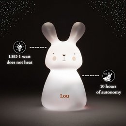Night light - Lapin Lou - USB charging - white