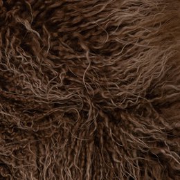 LANA Piel de oveja - Marrón islandés CURLY