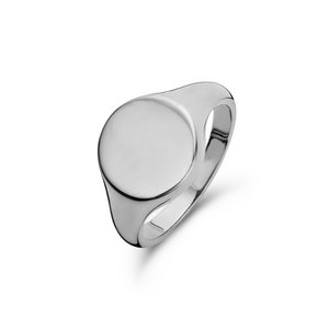 New Bling 9NB-0269-50 Zilveren Ring - Zegelring Rond - maat 50 - Zilverkleurig