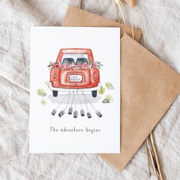 Folding card "Wedding car" | wedding | different colors