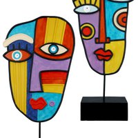 Poly sculptuur gezicht "Abstract" VE 2 so