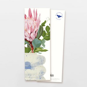 Boekenlegger Bubble Vaas met roze bloemen, 5 x 14,7 cm
