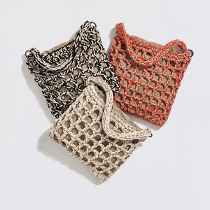 “Doppio Filo” crochet mini shoulder bag with waterproof pouch