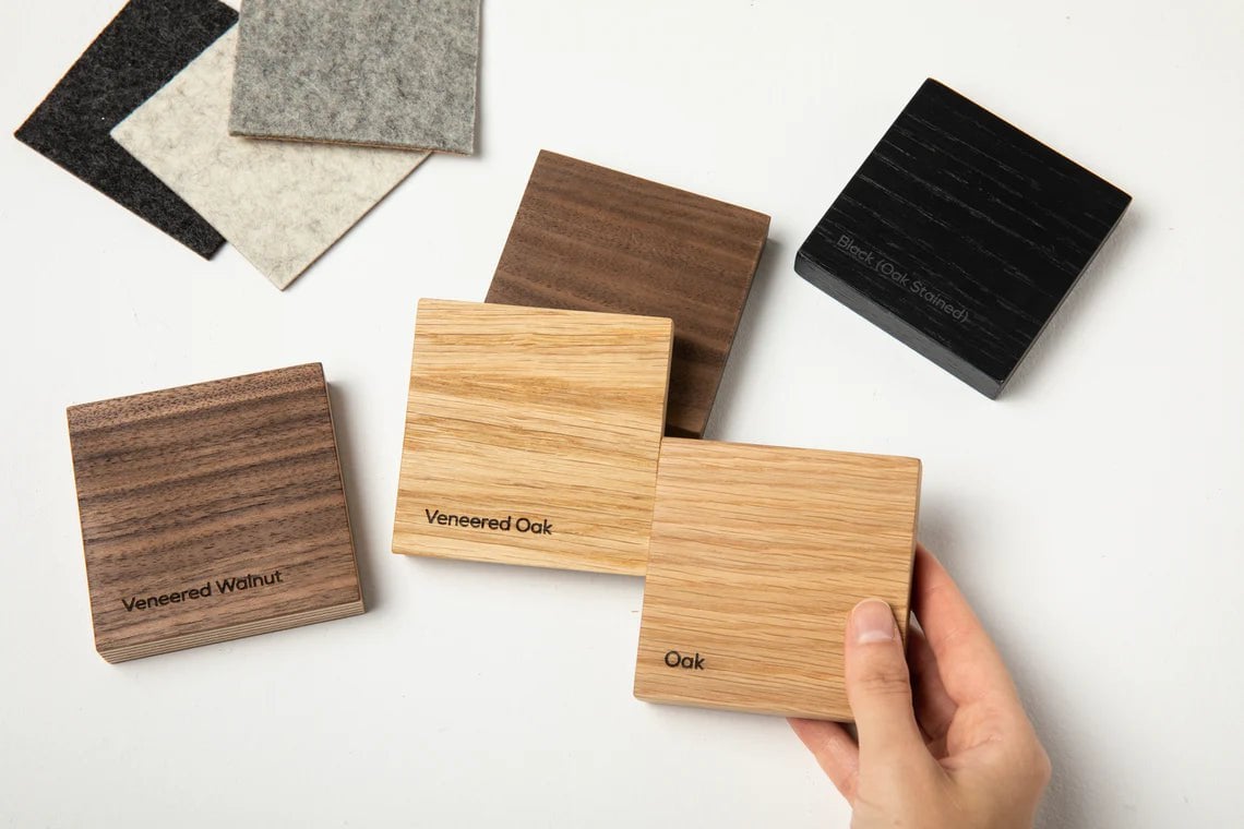 Houten en Vilt Monsterset voor Bureauaccessoires van Oakywood