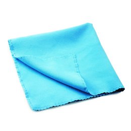 Soft, blue cleaning cloth made of microfiber material for gentle cleaning. Suitable for a variety of surfaces.
