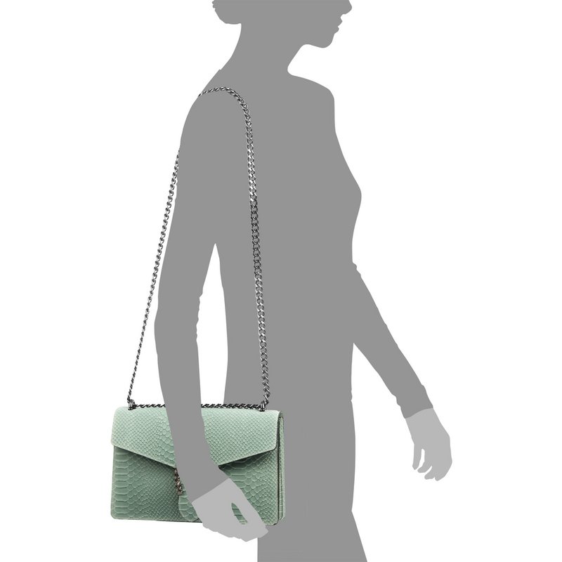 Florence Artegiani. Luce Damenhandtasche. Schlangenleder-Gravur aus echtem Wildleder