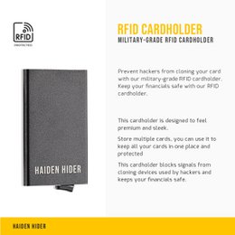 Porta carte RFID e NFC - Alluminio - Allungabile - Porta carte di credito da uomo - Sicurezza - Porta carte - Nero - Regalo uomo - Porta carte