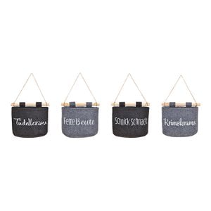 Storage bag for hanging made of felt gray 4-way, (W / H / D) 18x15x6cm
