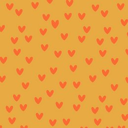 Wrapping sheet with red heart patterns on a yellow background. Suitable for gift wrapping, scrapbooking, or other craft projects.