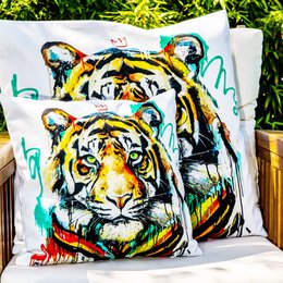 Cojín de terciopelo Tigger III de Vincent Richeux