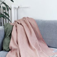 Wool blanket / cuddly blanket herringbone rosestone