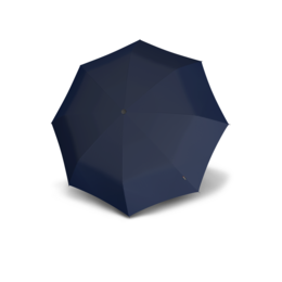 Navy blue, medium-sized, automatic folding umbrella.