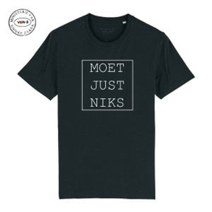 T-shirt unisex - Zwart - Moet Just Niks