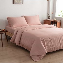  Soft, cozy duvet cover made from 100% bamboo in a calming coco white color. Features a stylish bottle neck insert strip for a unique design.
