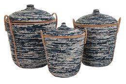 CESTA CONJUNTO 3 RATAN 56X51X62 NEGRO DC196243