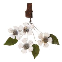 Bloemen met clip wit, metaal
