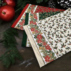 Pack of 6 table runners, “Holly”
