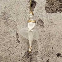 Mato ballerina hanger wit/goud 10cm (17306)
