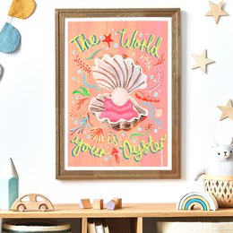 Il mondo è la tua stampa artistica di ostriche